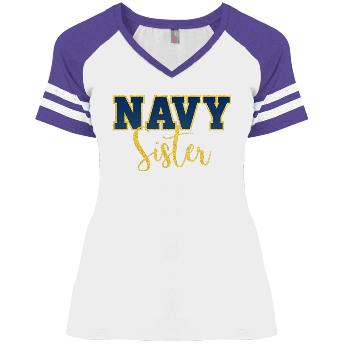 Navy Sister V-Neck T-shirt