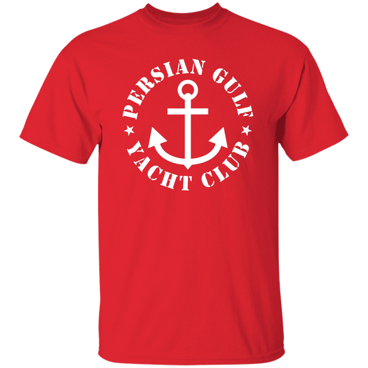 PERSIAN GULF YACHT CLUB ON WHITE DESIGN TSHIRT