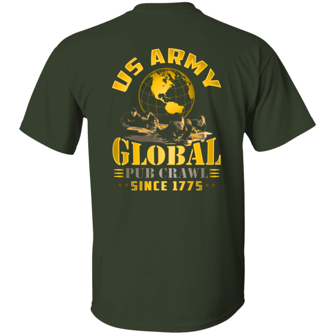 US ARMY GLOBAL PUB CRAWL T-SHIRT FRONT/BACK DESIGN