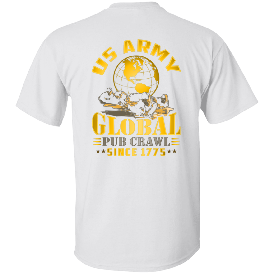 US ARMY GLOBAL PUB CRAWL T-SHIRT FRONT/BACK DESIGN