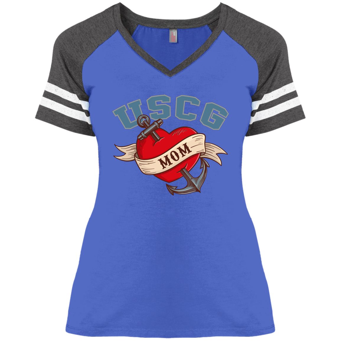 USCG Mom V-Neck Tees