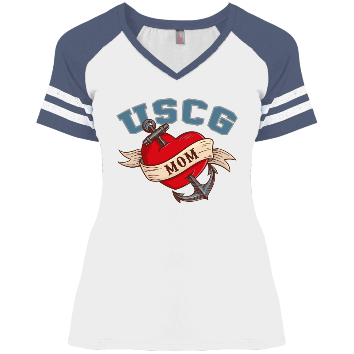 USCG Mom V-Neck Tees
