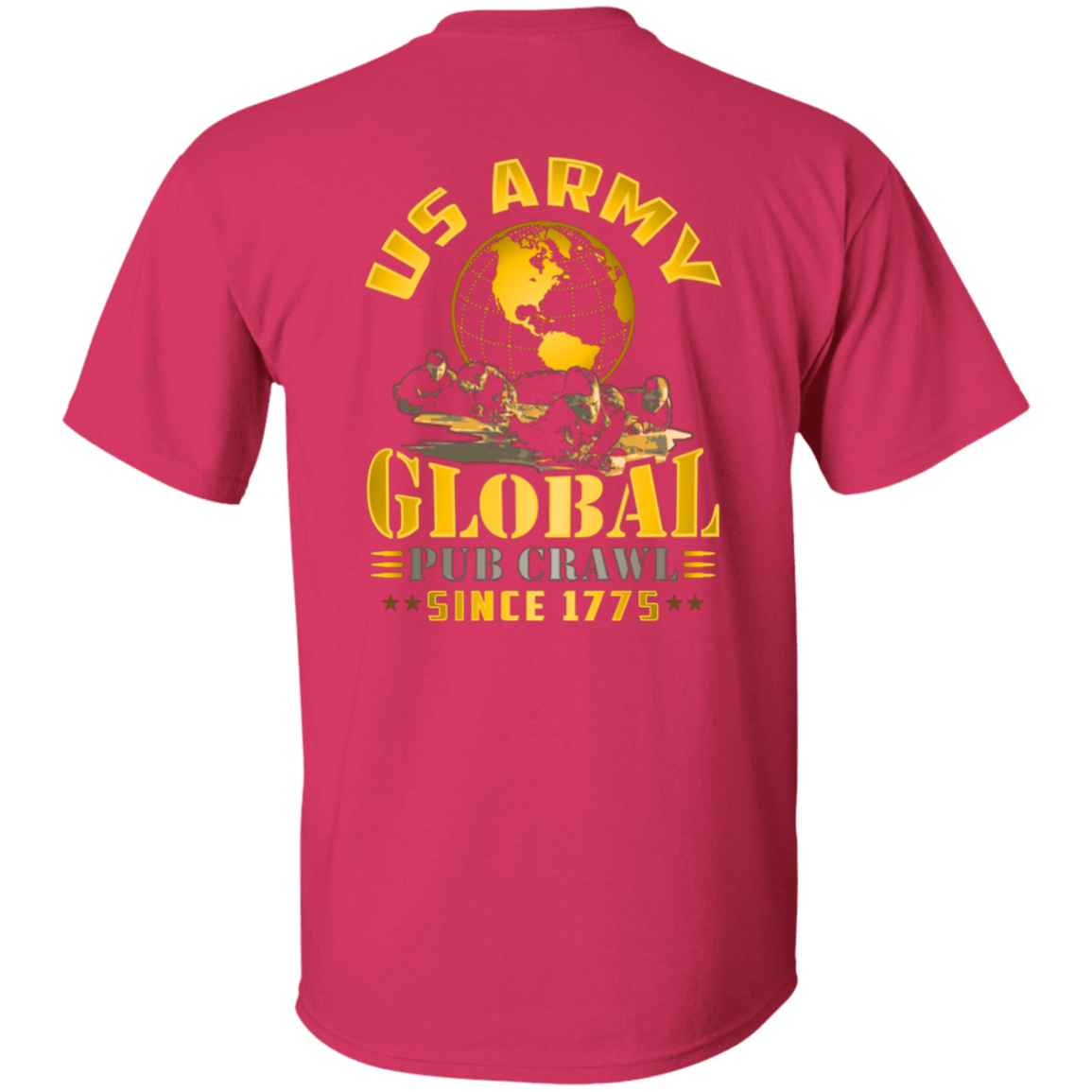 US ARMY GLOBAL PUB CRAWL T-SHIRT FRONT/BACK DESIGN