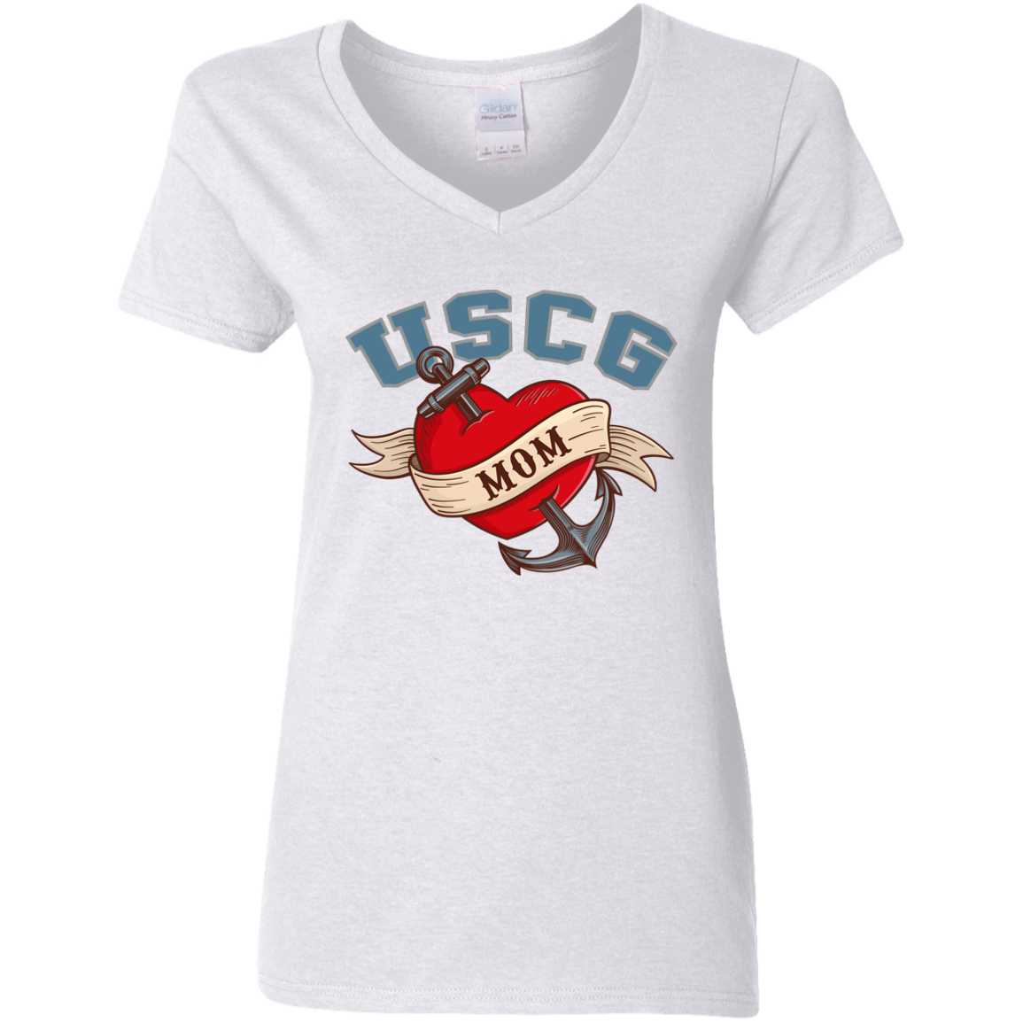 USCG Mom V-Neck Tees