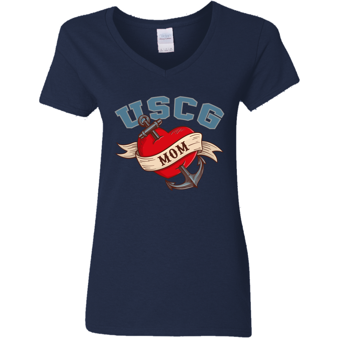 USCG Mom V-Neck Tees