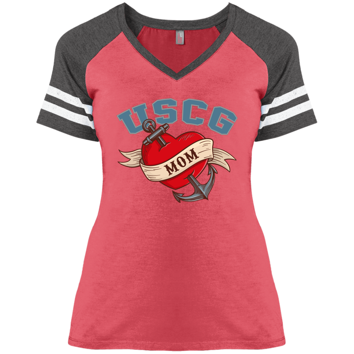 USCG Mom V-Neck Tees