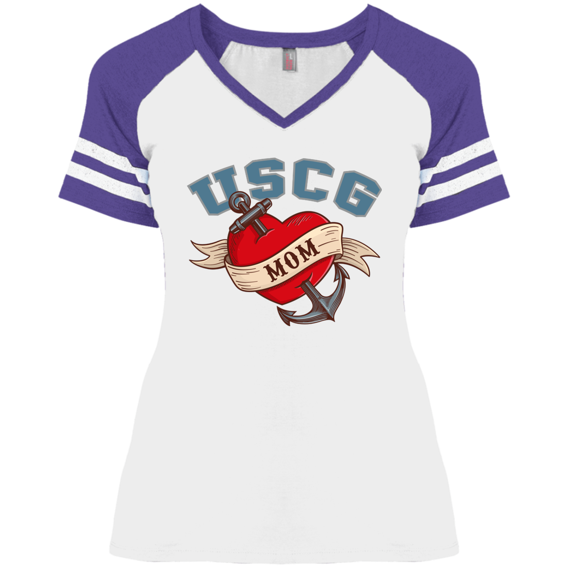 USCG Mom V-Neck Tees