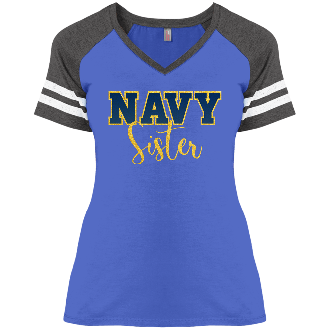 Navy Sister V-Neck T-shirt