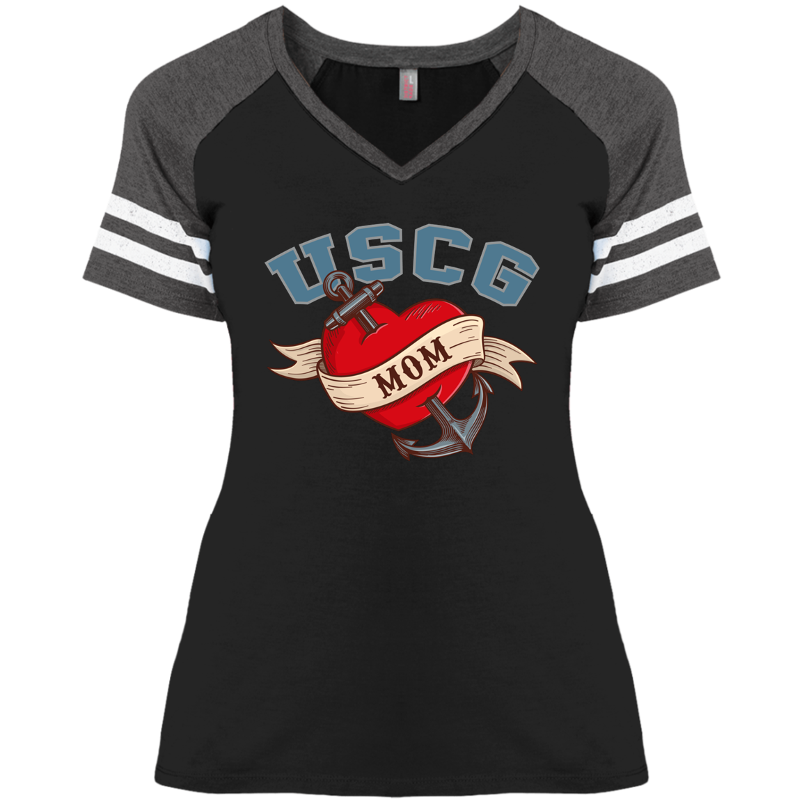 USCG Mom V-Neck Tees
