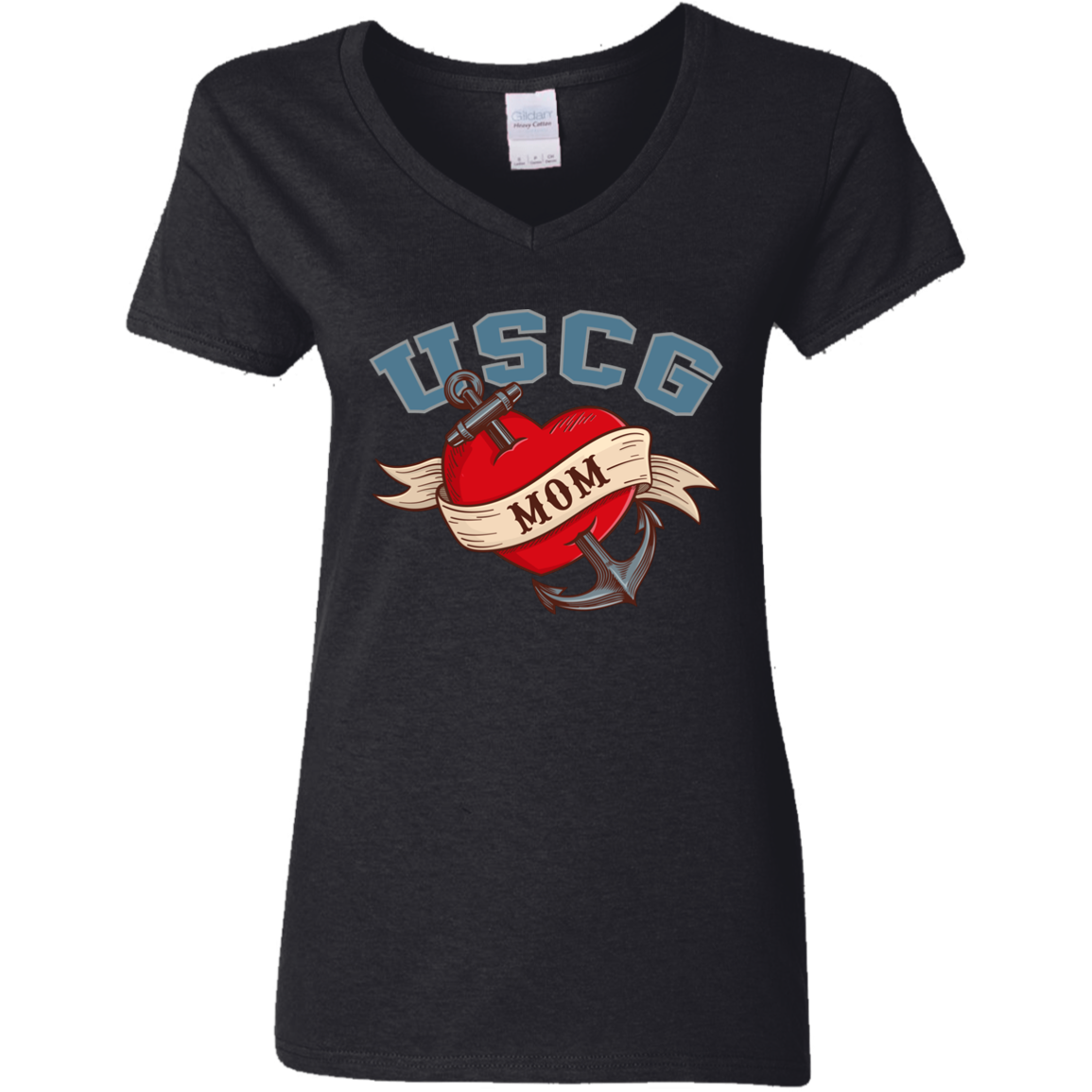 USCG Mom V-Neck Tees