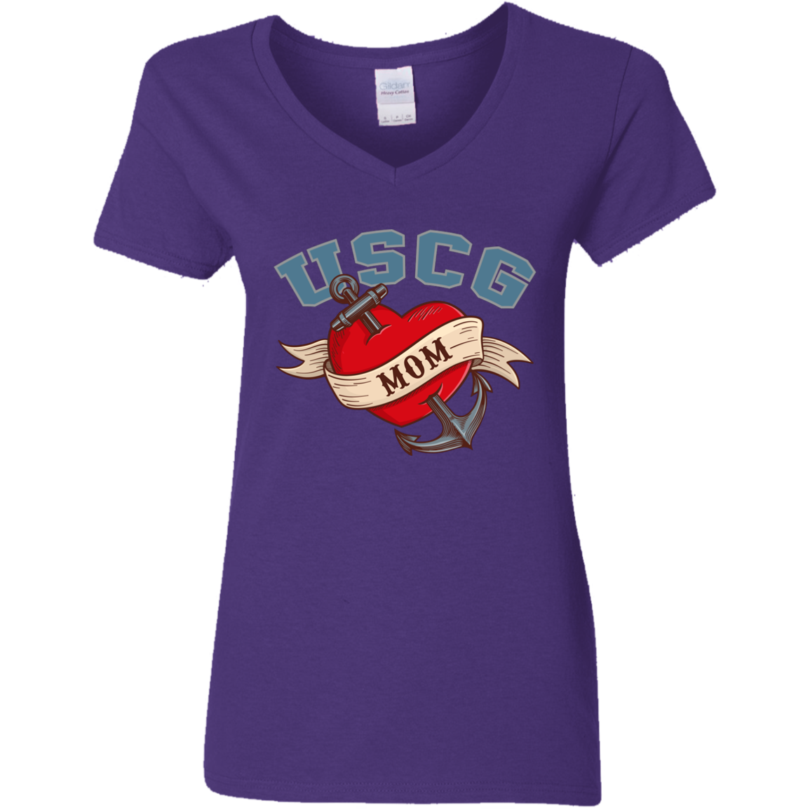 USCG Mom V-Neck Tees