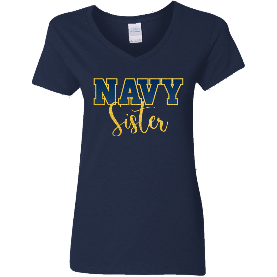 Navy Sister V-Neck T-shirt