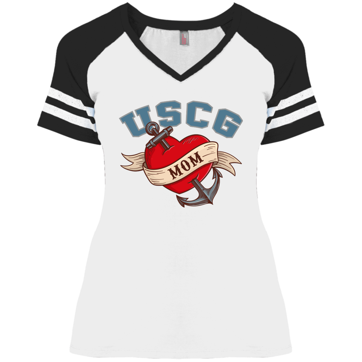 USCG Mom V-Neck Tees