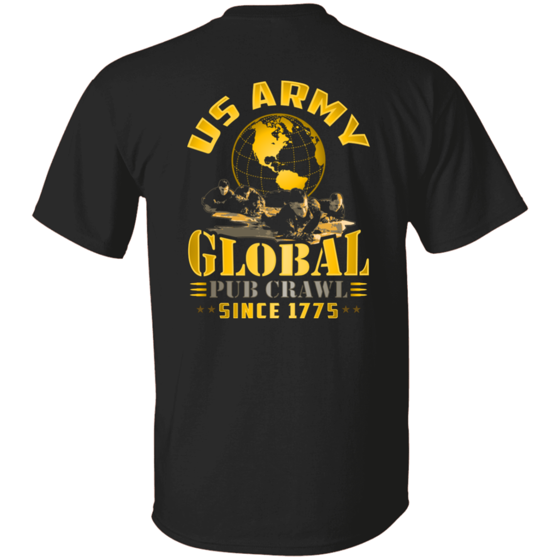 US ARMY GLOBAL PUB CRAWL T-SHIRT FRONT/BACK DESIGN