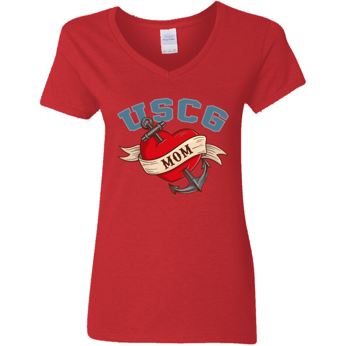 USCG Mom V-Neck Tees