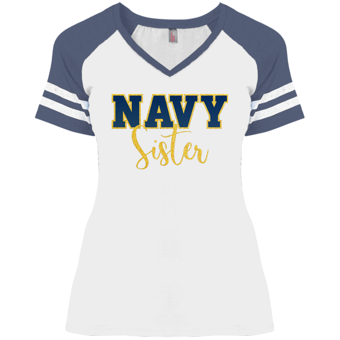 Navy Sister V-Neck T-shirt