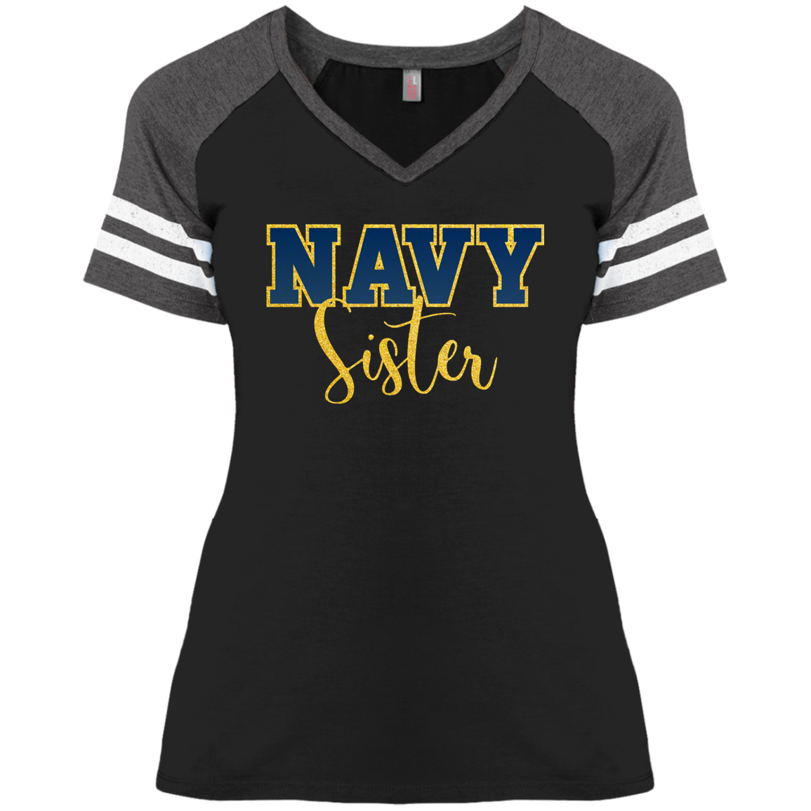 Navy Sister V-Neck T-shirt