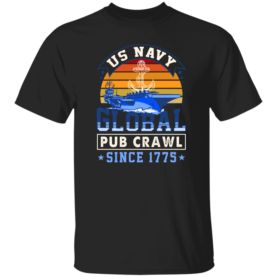 US Navy Global Pub Crawl Carrier Design on Front T-Shirt