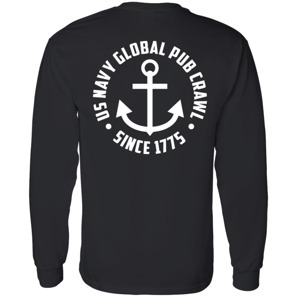 Navy Pub Crawl Anchor Design Long Sleeve