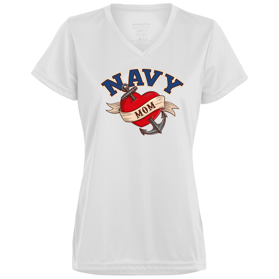 Mom Flash Tattoo Moisture Wicking V-Neck Tee