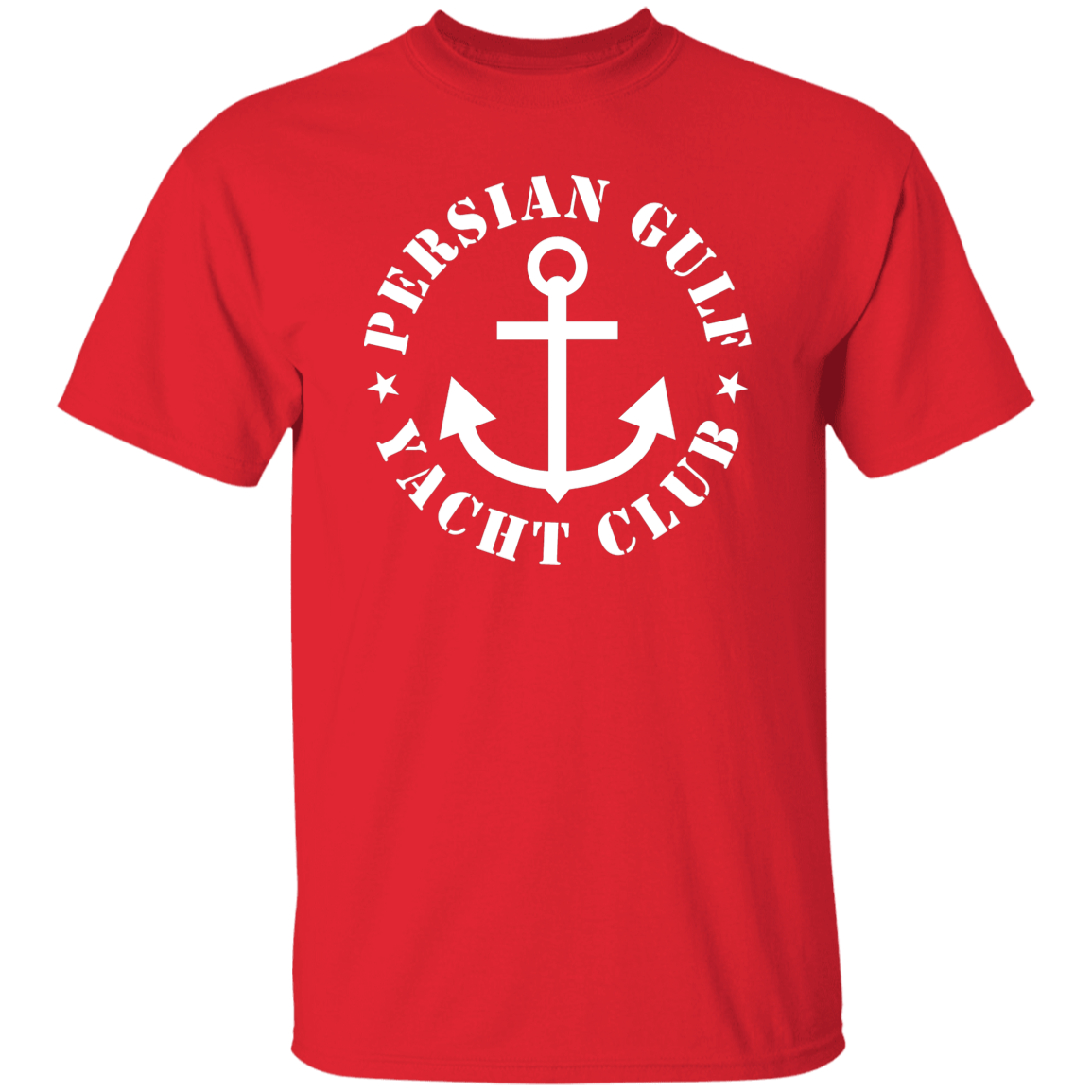 PERSIAN GULF YACHT CLUB ON WHITE DESIGN TSHIRT