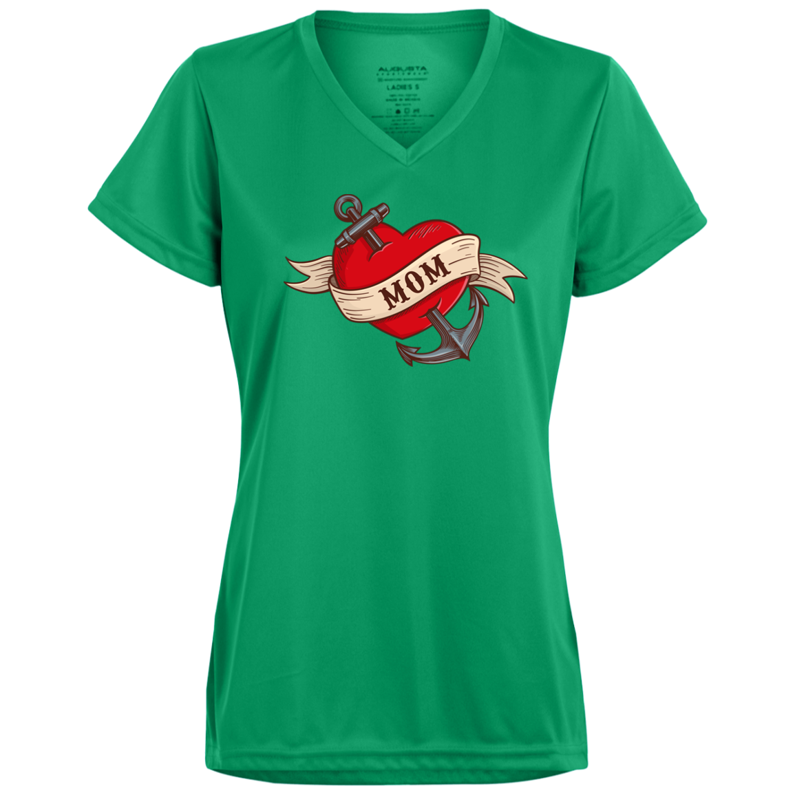 Mom Flash Tattoo Moisture Wicking V-Neck Tee