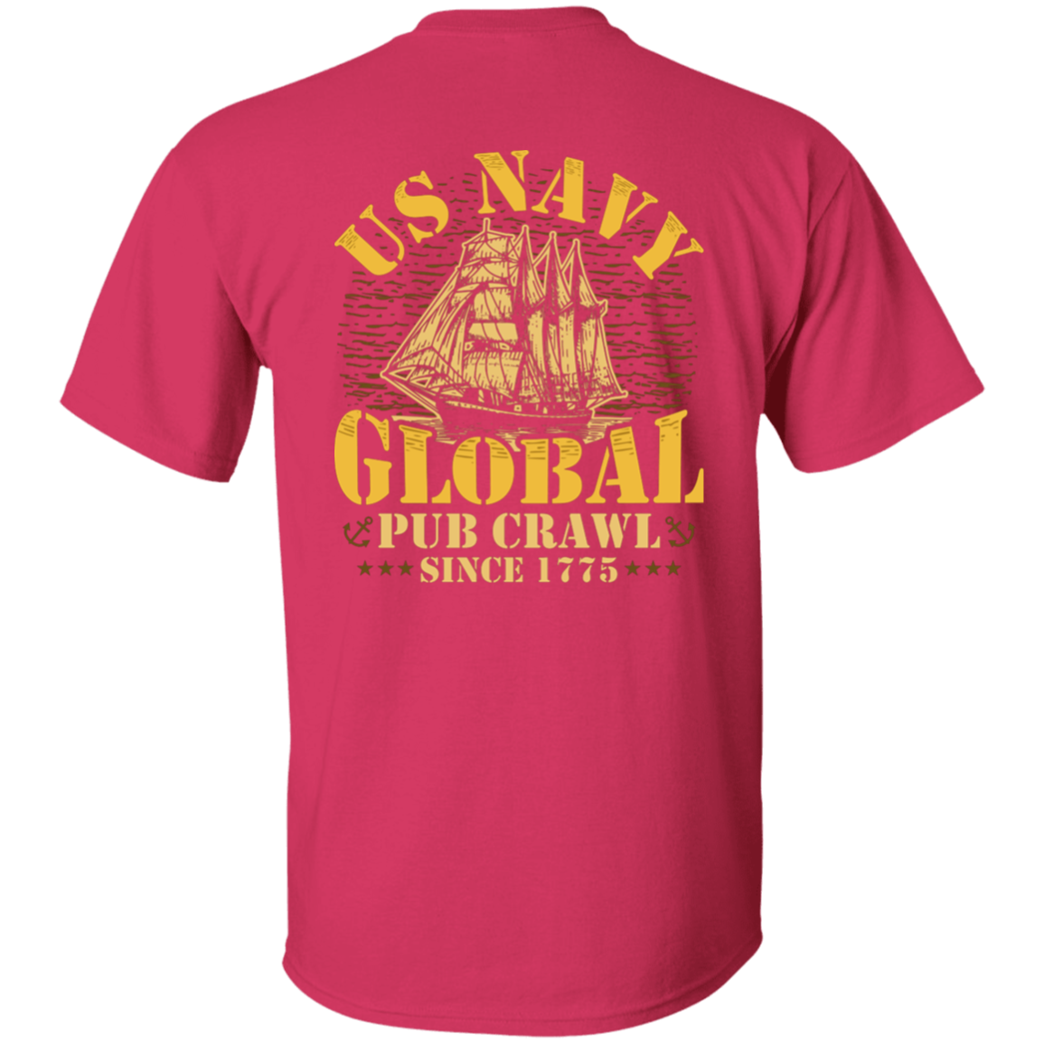 Navy Pub Crawl Design on Back