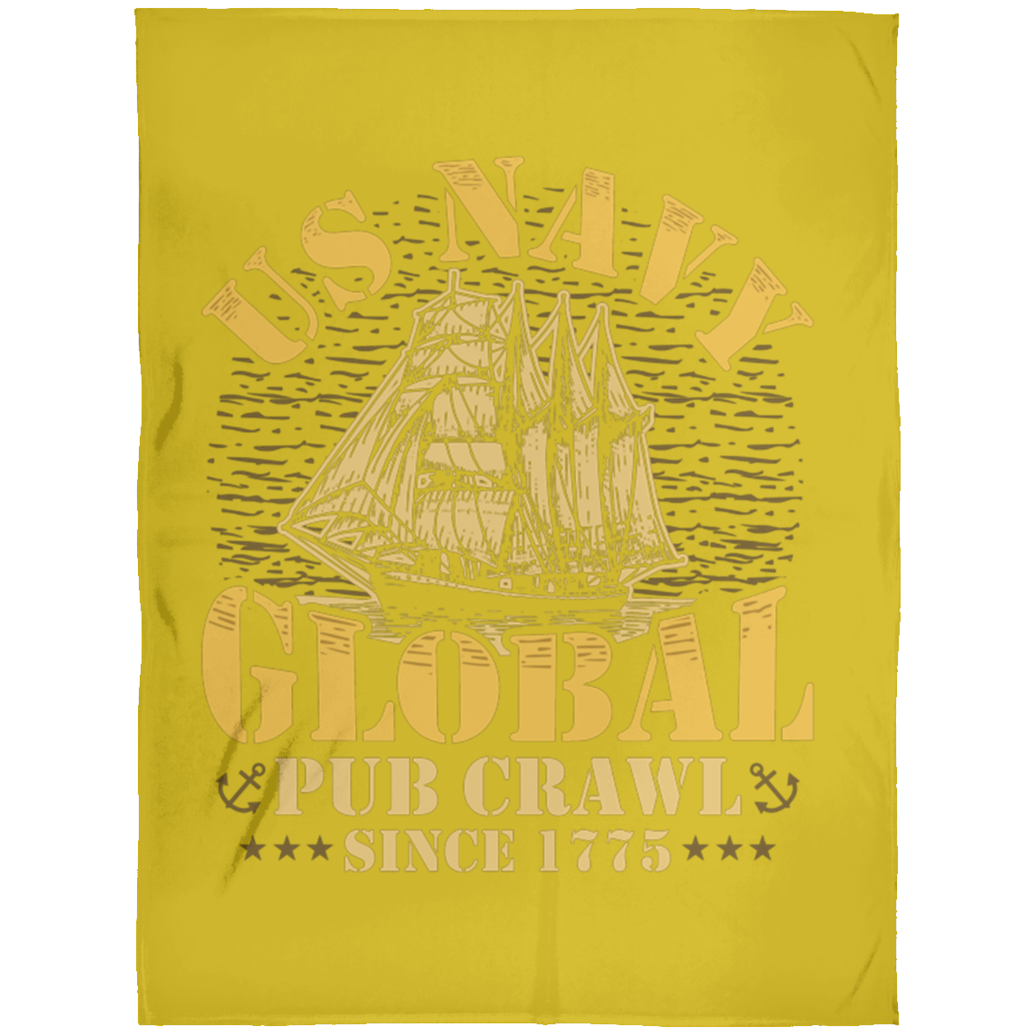 US Navy Pub Crawl Ship Design Fleece Blanket 60x80