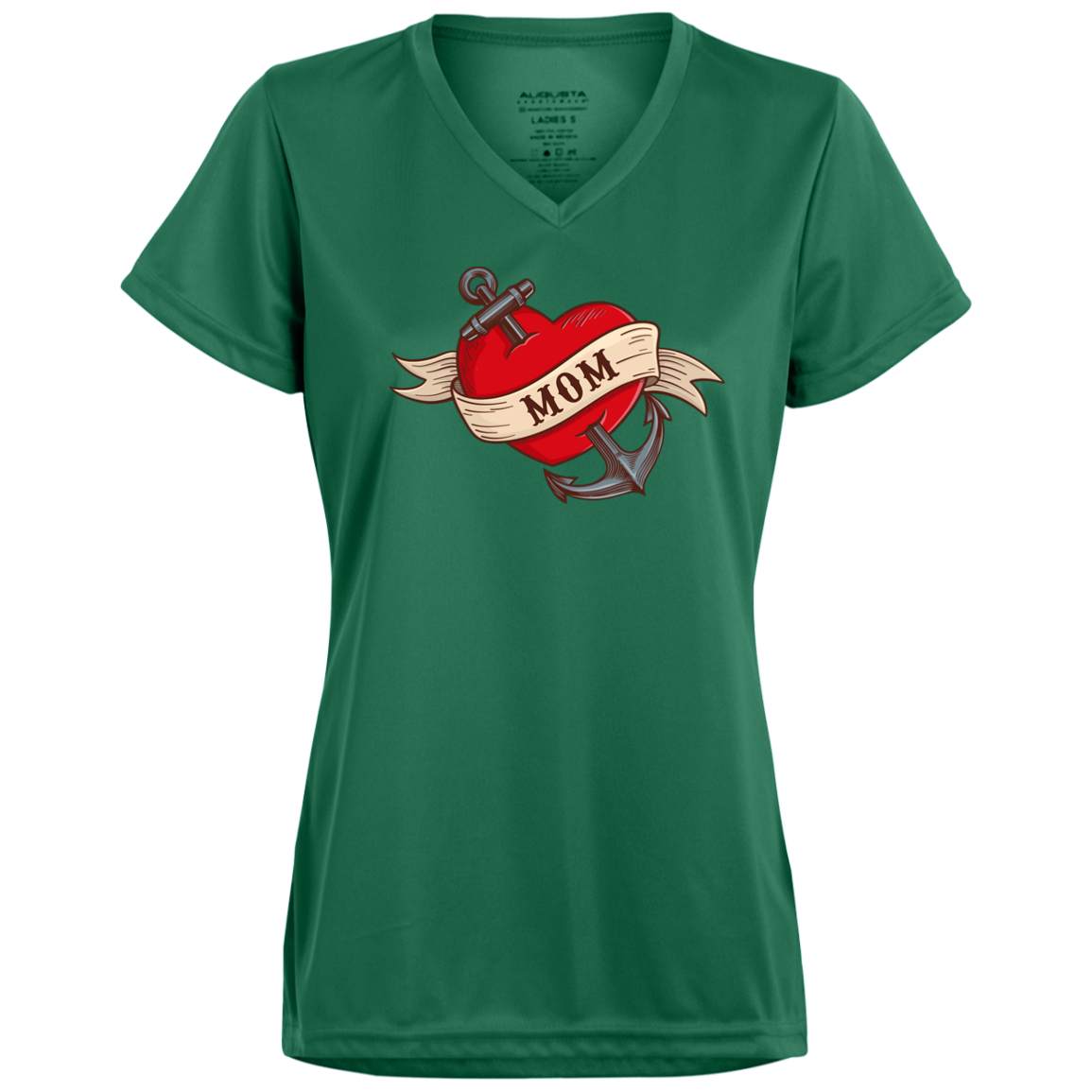 Mom Flash Tattoo Moisture Wicking V-Neck Tee