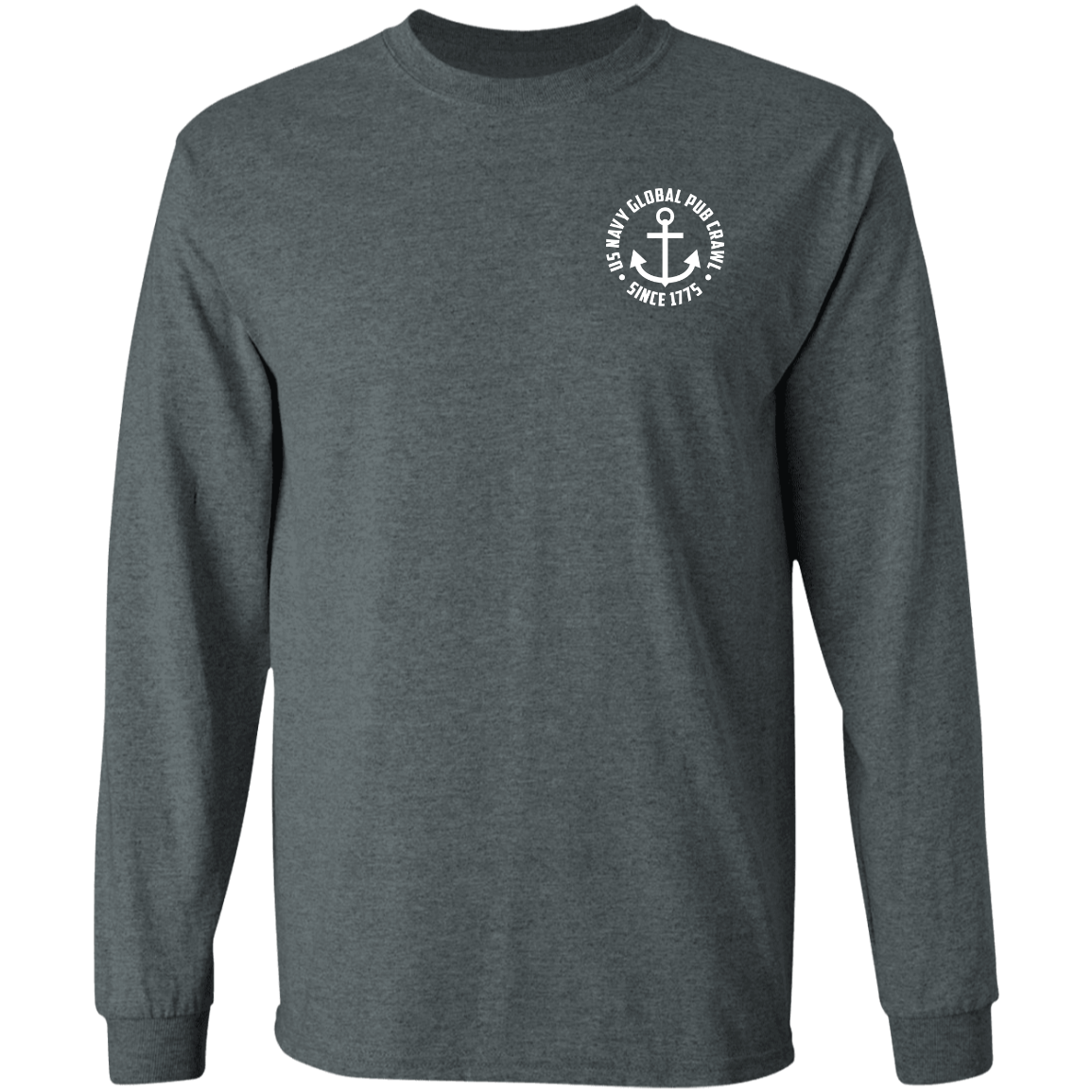 Navy Pub Crawl Anchor Design Long Sleeve