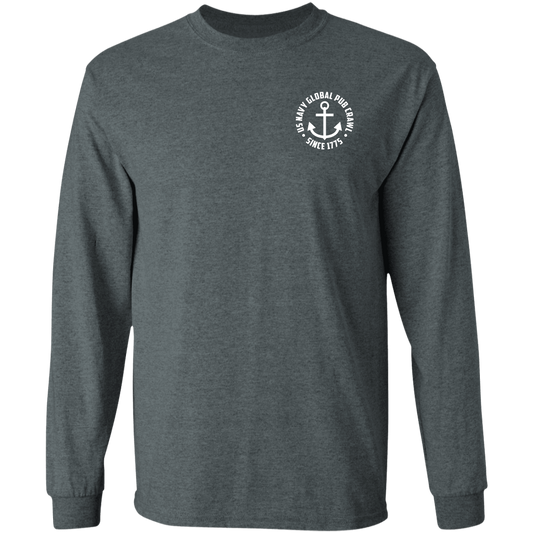 Navy Pub Crawl Anchor Design Long Sleeve