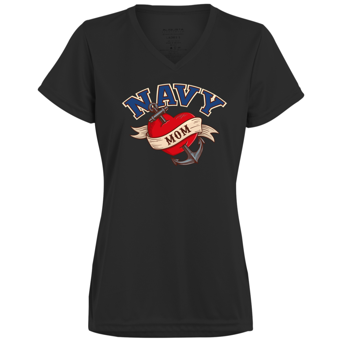Mom Flash Tattoo Moisture Wicking V-Neck Tee