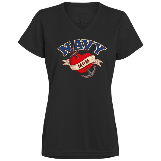 Mom Flash Tattoo Moisture Wicking V-Neck Tee