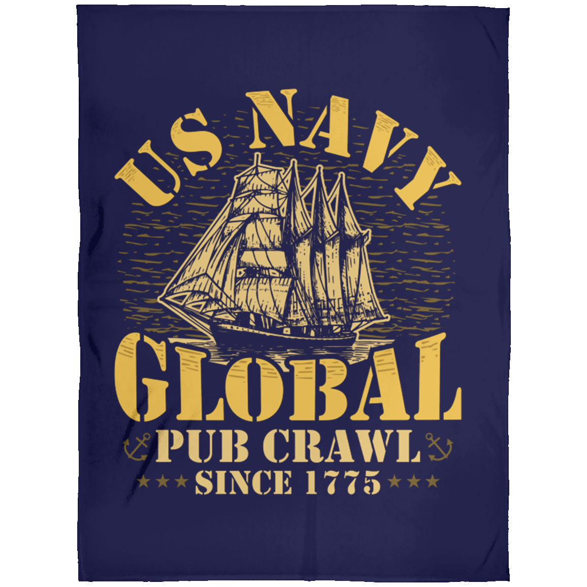 US Navy Pub Crawl Ship Design Fleece Blanket 60x80
