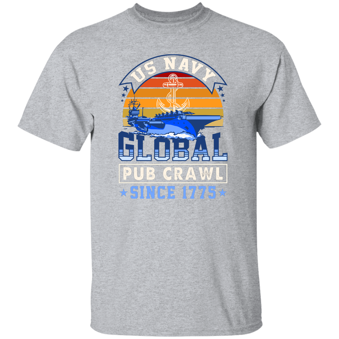 US Navy Global Pub Crawl Carrier Design on Front T-Shirt