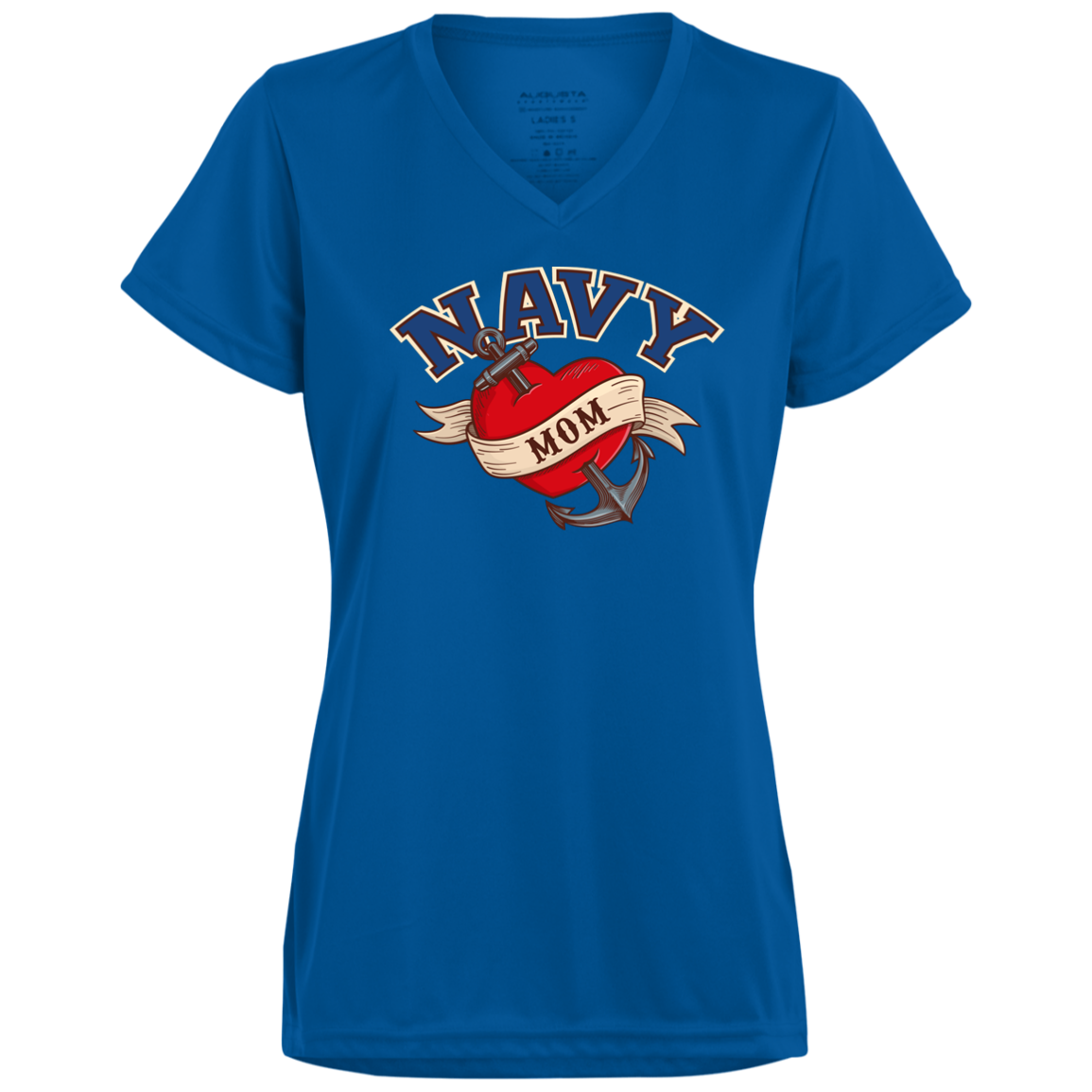 Mom Flash Tattoo Moisture Wicking V-Neck Tee