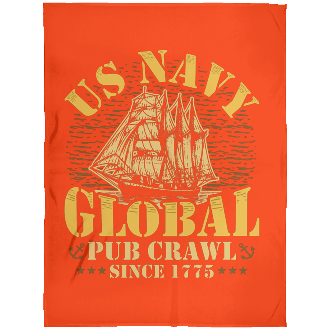US Navy Pub Crawl Ship Design Fleece Blanket 60x80