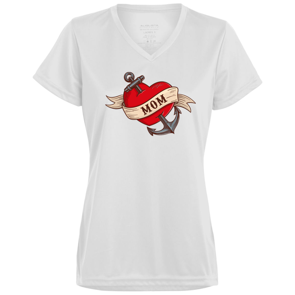 Mom Flash Tattoo Moisture Wicking V-Neck Tee