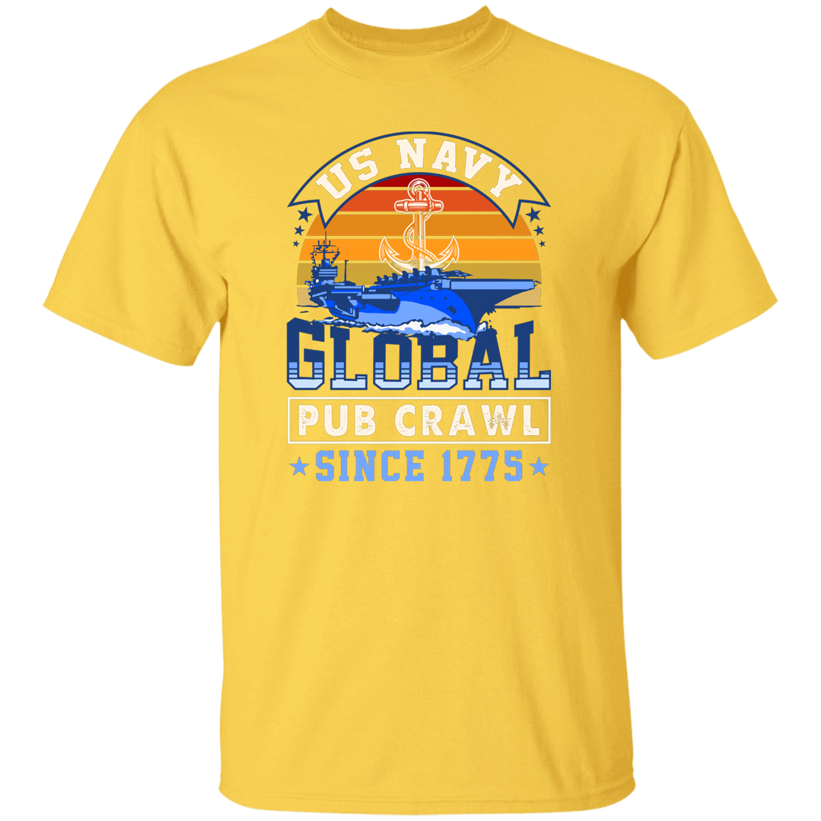 US Navy Global Pub Crawl Carrier Design on Front T-Shirt