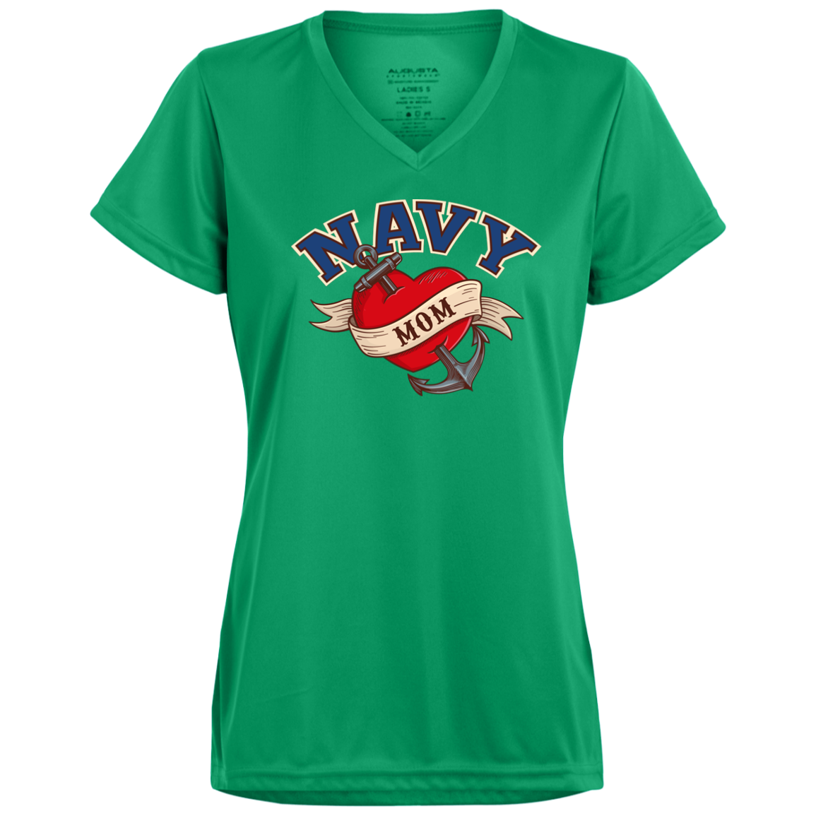 Mom Flash Tattoo Moisture Wicking V-Neck Tee