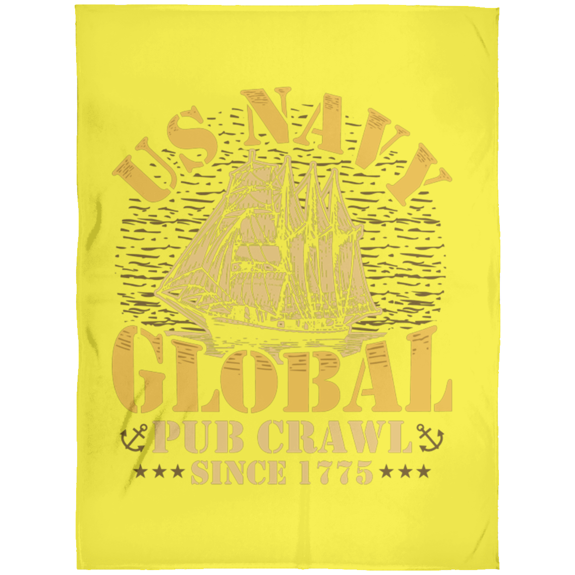 US Navy Pub Crawl Ship Design Fleece Blanket 60x80