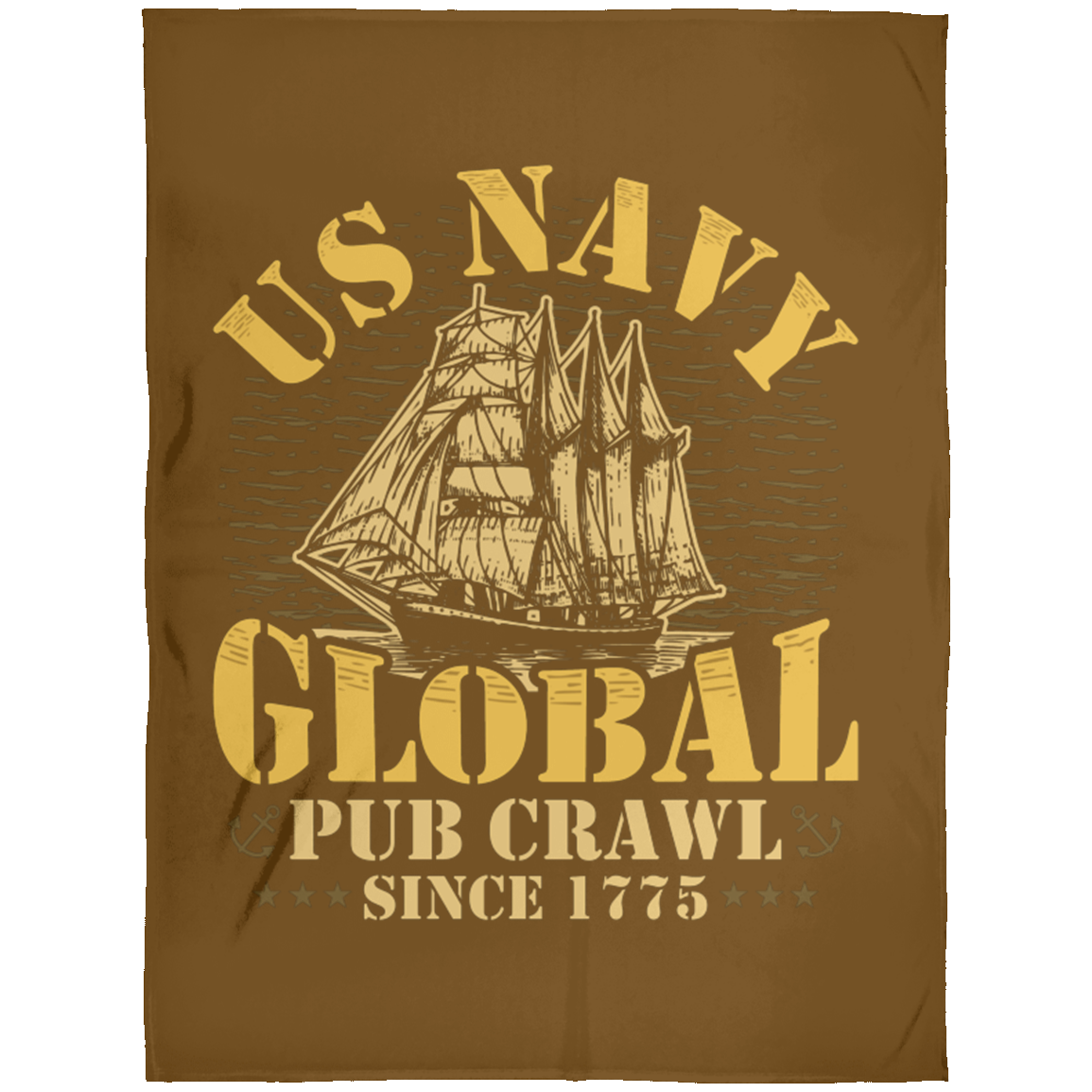 US Navy Pub Crawl Ship Design Fleece Blanket 60x80