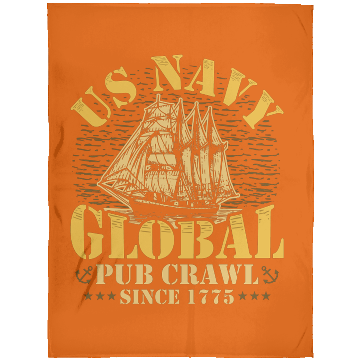 US Navy Pub Crawl Ship Design Fleece Blanket 60x80