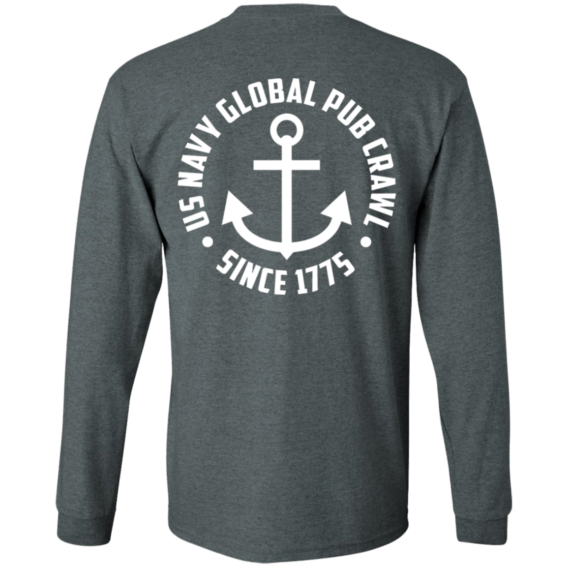 Navy Pub Crawl Anchor Design Long Sleeve