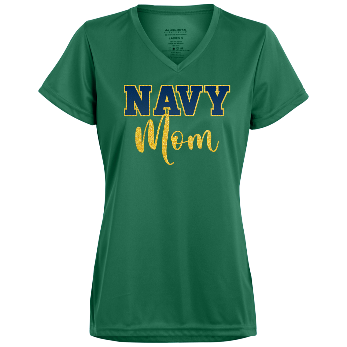 Navy Mom Ladies’ Moisture-Wicking V-Neck Tee