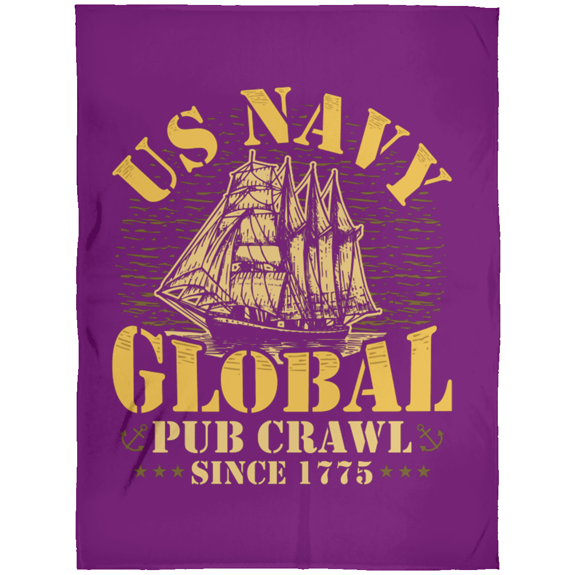 US Navy Pub Crawl Ship Design Fleece Blanket 60x80