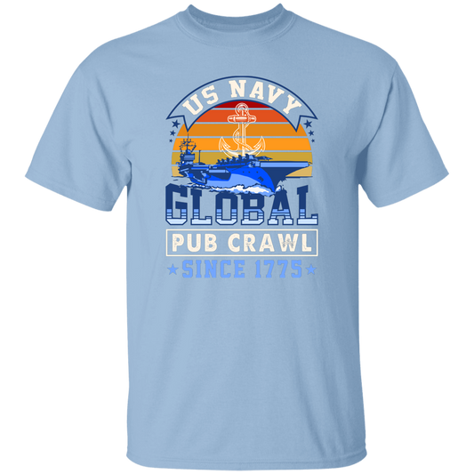 US Navy Global Pub Crawl Carrier Design on Front T-Shirt