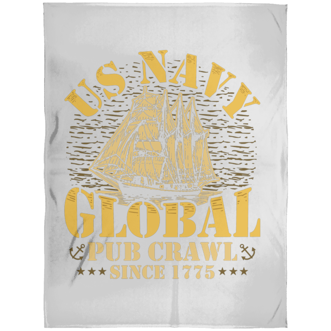 US Navy Pub Crawl Ship Design Fleece Blanket 60x80