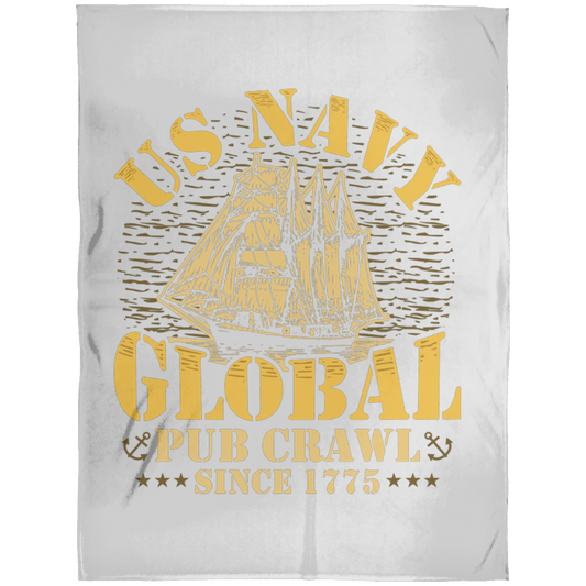 US Navy Pub Crawl Ship Design Fleece Blanket 60x80