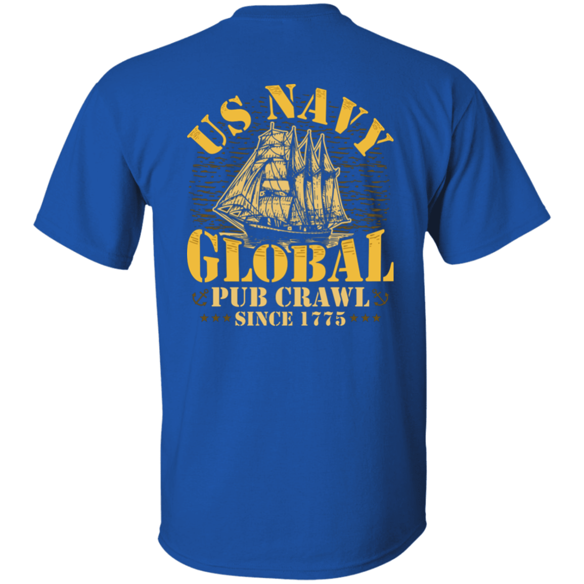 Navy Pub Crawl Design on Back